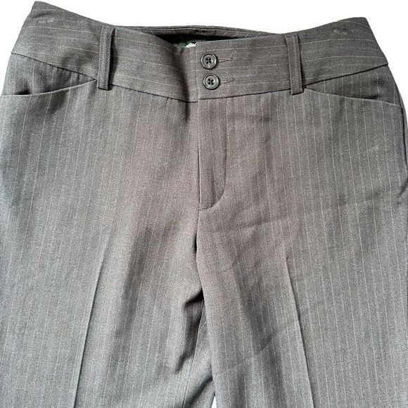 Eddie Bauer Blakely Fit Gray Pinstripe Bootcut Pants Women’s 12 NWOT Mid Rise - Picture 14 of 15